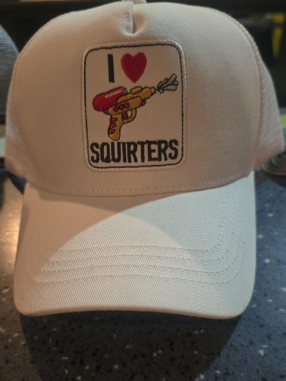 I Heart Squirters Patch Baseball Cap - Cream with Red & Yellow Accent